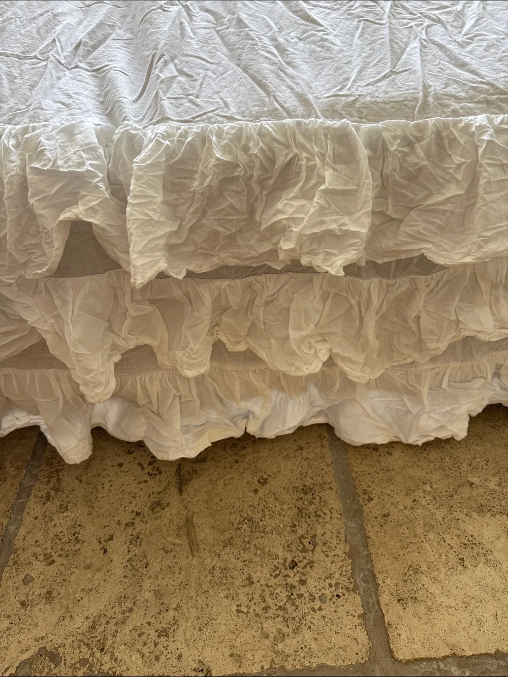 White Ruffled Bedskirt - Elegant Home Bedding